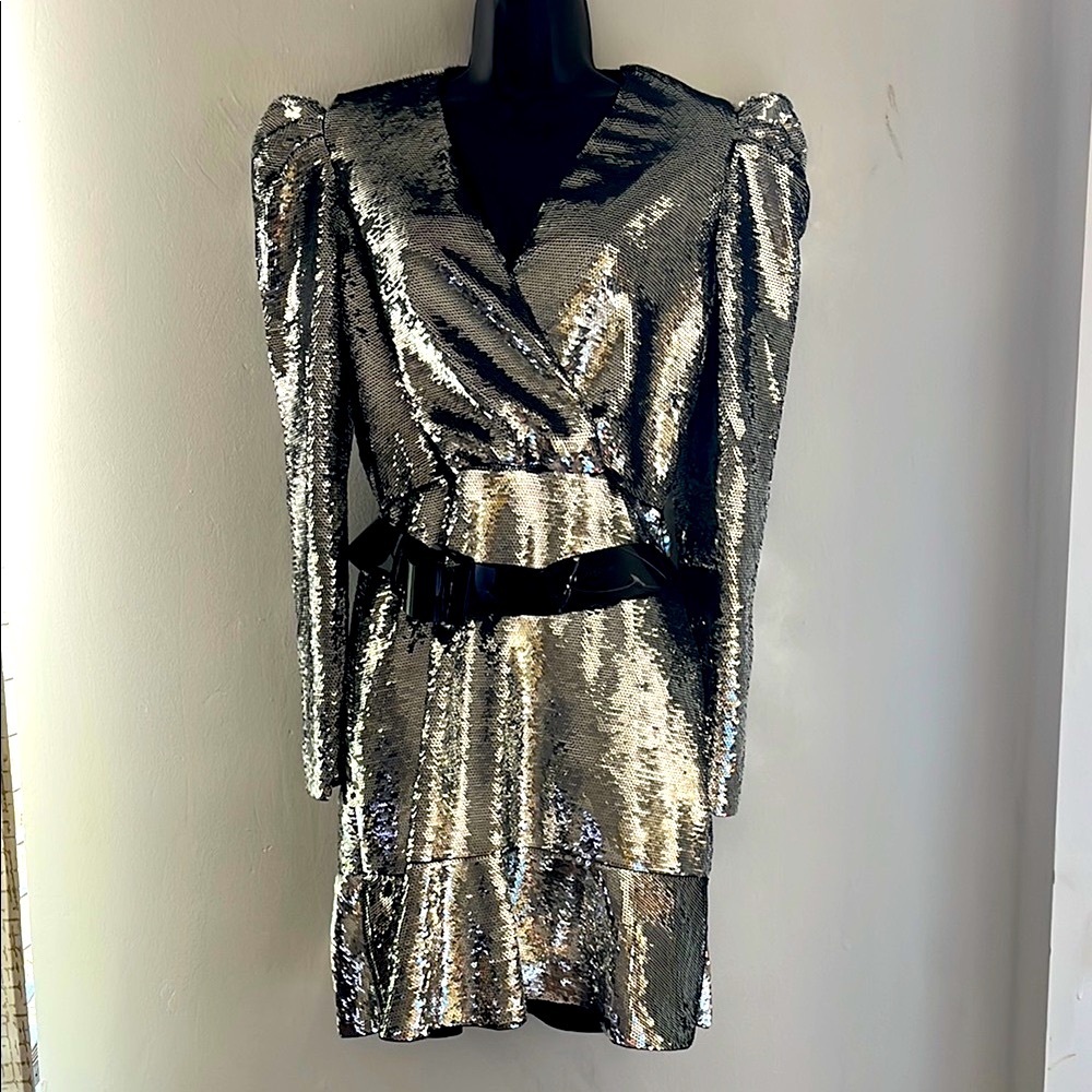 Michael Kors Shimmering Silver Sequin Dress